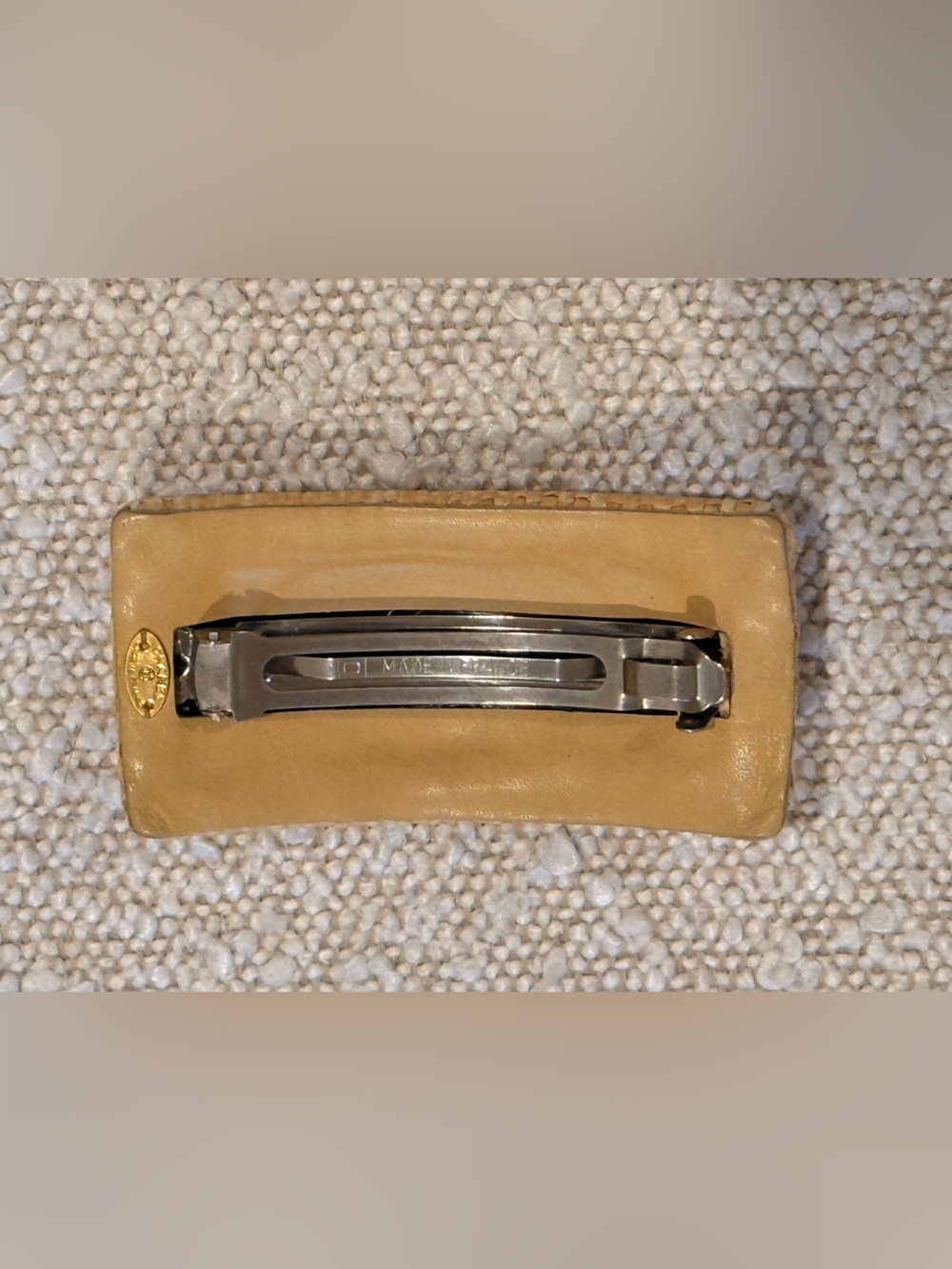 CHANEL Raffia Barrette with wooden CC logo - rare - Picture 3 of 4